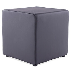 Alterego Pouf 'CUBE' de salon en matière synthétique noire