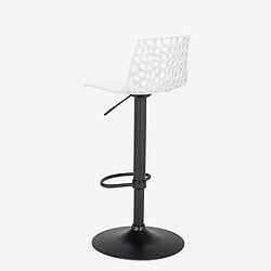 Acheter Vente-Unique Tabouret de bar CLARK - Polypropylène - Blanc - Base noire