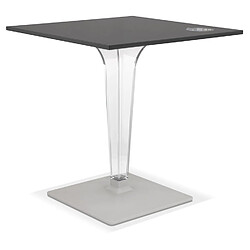 Avis Alterego Table de terrasse carrée 'LIMPID' noire intérieur/extérieur - 68x68 cm