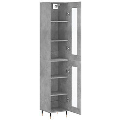 Avis vidaXL Buffet haut Gris béton 34,5x34x180 cm Bois d'ingénierie