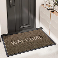 LUUCOZK Tapis de porte avant antidérapant pour entrée intérieure – Marron-60x120cm