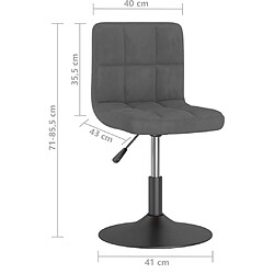 vidaXL Tabouret de bar pivotant Gris foncé Velours pas cher