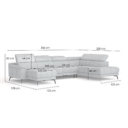 Acheter Courtois Laville Canapé paronamique d'angle droit 6 places tissu orange - Fiero