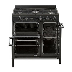 Cuisiniere piano gaz 3 fours electriques CONTINENTAL EDISON CECP903FB - 5 feux - Noir - Largeur 90 cm