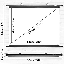 Duronic Ecran de projection avec barres et crochets pour vidéoprojecteur BPS40 /43 – Toile de 40 pouces ou 102 cm (81 x 61 cm)