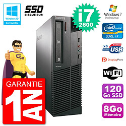 PC Lenovo ThinkCentre M82 SFF i7-2600 RAM 8Go SSD 120Go Graveur DVD Wifi W7 · Occasion 