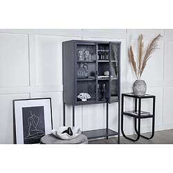 Venture Home Vitrine en acier 2 portes Misha gris.