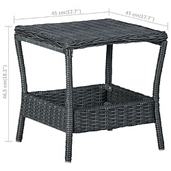 Acheter vidaXL Table de jardin Gris foncé 45x45x46,5 cm Résine tressée