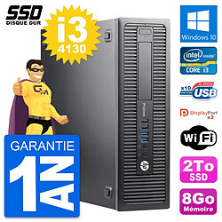 PC HP ProDesk 600 G1 SFF Intel Core i3-4130 RAM 8Go SSD 2To Windows 10 Wifi - Occasion