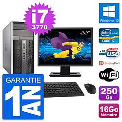 PC Tour HP Pro 6300 CMT Ecran 22" i7-3770 RAM 16Go Disque 250Go Windows 10 Wifi · Occasion 