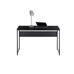 Pegane Table de bureau / pieds en métal coloris noir - Longueur 120 x Hauteur 74 x Profondeur 60 cm