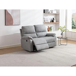 Vente-Unique Canapé 2 places relax électrique en tissu gris clair LUNANO