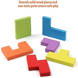 Universal Puzzle de blocs en bois, jeu de blocs russes 3D coloré, tige Montessori