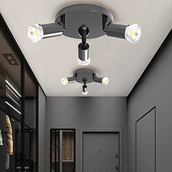 Avis Universal Projecteur carré de 15 cm, projecteur 220V * 3 lampes de plafond en fer forgé pivotantes, lampes de ventilation dans les couloirs des chambres, des balcons et des couloirs(Le noir)