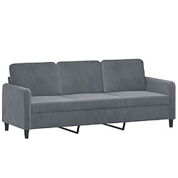 vidaXL Canapé à 3 places Gris foncé 180 cm Velours