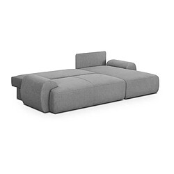 Avis Canapé d'angle gauche convertible MILO 4 places - Tissu gris - Coffre de rangement - L 264 x H 84 x P 99/145 cm