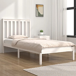 vidaXL Cadre de lit sans matelas blanc bois massif 100x200 cm