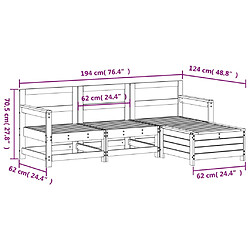 vidaXL Salon de jardin 4 pcs bois massif sapin de douglas pas cher