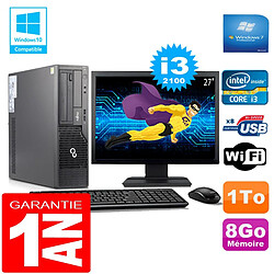 PC Fujitsu Esprimo E500 E85+ SFF Core I3-2100 8Go Disque 1 To Wifi W7 Ecran 27" · Occasion 