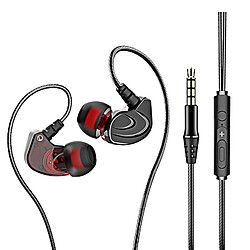 GUPBOO Écouteurs intra-auriculaires filaires Écouteurs stéréo à contrôle filaire Drive By Wire 3.5mm Gaming Sports Headphones Casque avec micro