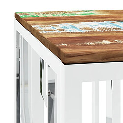 Acheter vidaXL Table basse argenté acier inoxydable/bois massif récupération