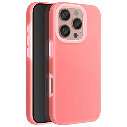 Avizar Coque pour iPhone 16 Pro Silicone Souple Intérieur Doux Bord Surélevé Corail