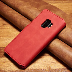 Etui en PU style rétro rouge pour votre Samsung Galaxy S9