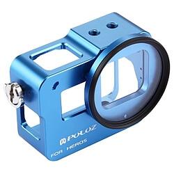 Wewoo Pour GoPro HERO6 / 5 bleu Logement Shell CNC alliage d'aluminium Cage de protection avec 52mm UV Lens pas cher