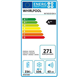 Combine inverse WHIRLPOOL W7821OOXH 338 L Froid Ventilé Total No Frost