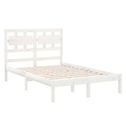 Acheter Maison Chic Lit Moderne Chambre - Cadre/structure de lit pour adulte Blanc Bois massif 140x200 cm -MN57872