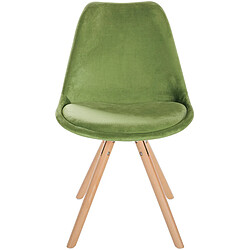 Decoshop26 Chaise de salle à manger x1 style scandinave en velours vert clair pieds en bois clair 10_0001461