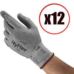 Ansell Lot de 12 paires de gants de travail en PU tricot Hyflex 11-727 EN388 ...