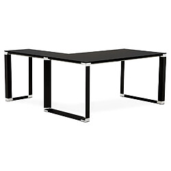 Acheter Alterego Bureau d'angle design 'XLINE' en verre noir (angle au choix) - 160 cm