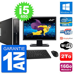 PC HP 8100 SFF Ecran 22" Intel Core i5-650 RAM 16Go Disque 2To Windows 10 Wifi · Occasion 