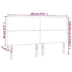 vidaXL Têtes de lit 4 pcs Crème 90x5x78/88 cm Tissu pas cher