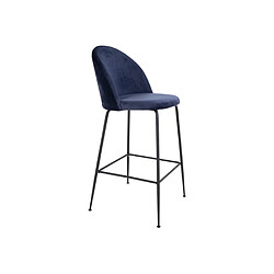 Avis Lisa Design Antigua - lot de deux tabourets de bar - en velours bleu