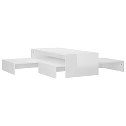 Maison Chic Ensemble tables basses gigognes,Table Console pour salon Blanc brillant 100x100x26,5 cm -MN39288