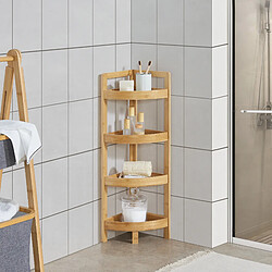 Étagère d'angle Lestijärvi 4 niveaux pour salle de bain ou cuisine 80 x 23 x 23 cm [en.casa]