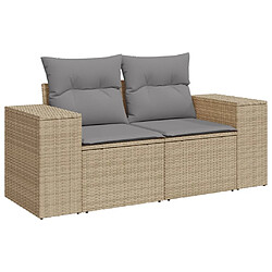 Avis vidaXL Salon de jardin avec coussins 8 pcs beige résine tressée