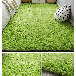 LUUCOZK Tapis à poils longs doux et moelleux pour chambre à coucher et salon - Vert gazon-140x200CM pas cher