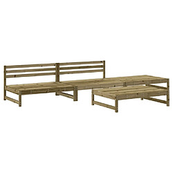 vidaXL Salon de jardin 4 pcs bois de pin imprégné