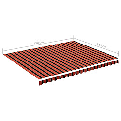 vidaXL Tissu de remplacement pour auvent Orange et marron 4,5x3,5 m pas cher