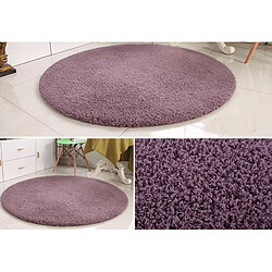 LUUCOZK Tapis moelleux en fausse fourrure, tapis à poils longs pour chambre à coucher et salon, Beige-120 cm de diamètre pas cher