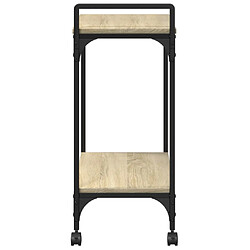 Maison Chic Desserte de cuisine | Chariot de cuisine | Meuble de rangement roulant chêne sonoma 60,5x31x72,5 cm bois ingénierie -GKD23559 pas cher