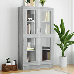 vidaXL Armoire à vitrine Sonoma gris 82,5x30,5x150cm Bois d'ingénierie 