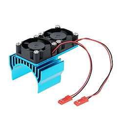 Justgreenbox Dissipateur thermique moteur 7019 avec deux ventilateurs de refroidissement pour voiture 1/10 HSP RC 540/550 3650, Bleu