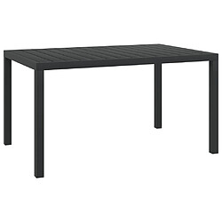 vidaXL Table de jardin noir 150 x 90 x 74 cm Aluminium et WPC