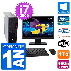 PC Fujitsu E910 DT Ecran 22" Intel i7-2600 RAM 16Go Disque 1To Windows 10 Wifi - Occasion