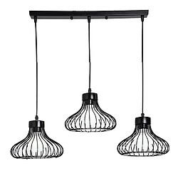 Stoex Suspension Lustre Industrielle Noire Simple Plafonnier Vintage À 3 Lumières Lustre Rétro Créatif Pour La Décoration Intérieure