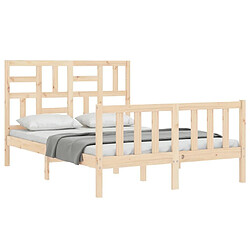 Acheter Maison Chic Cadre/structure de lit avec tête de lit pour adulte - Lit Moderne Chambre 140x200 cm bois massif -MN81163